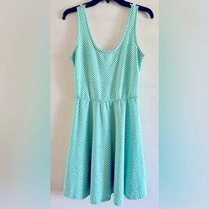 Bobbie Brooks Aqua Polka Dot Sleeveless Dress - Size Small